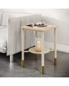 Mesa Lateral em Madeira e Ferro Asti 40x55 cm