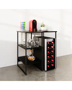 Balcão para Adega com prateleiras pretas P