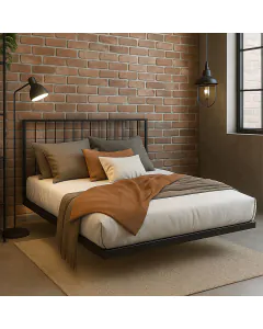 Cama flutuante Preta com cabeceira 