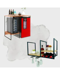 Conjunto para Bar - Adega Cervejeira + Prateleira Pub