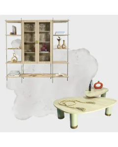 Conjunto Para Sala de Estar - Cristaleira Edam + Mesas de Centro Organn