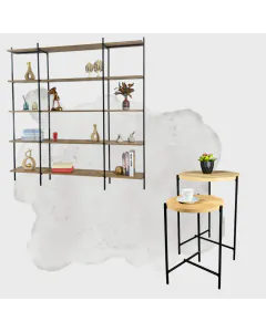 Conjunto para Sala - Estante Edam + Mesas Laterais Clean
