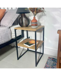 Mesa de Cabeceira em Ferro e Madeira Form