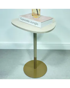 Mesa Lateral Orgânica em Madeira e Ferro Organn 39x65 cm